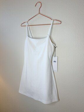 NWT Alo Yoga Alosoft Encore Tennis Dress White S $128 Retail